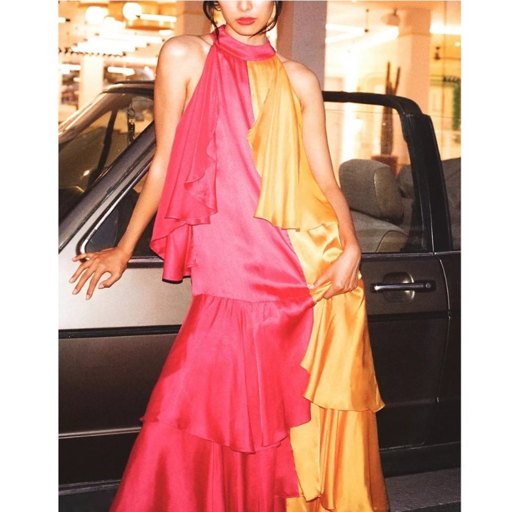 Pink and Orange Anthropologie Dress
